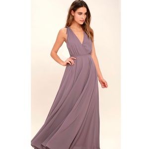 Dance The Night Away Backless Maxi in Dusty Purple